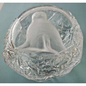 Cristal d' Arques Lead Crystal Box Trinket Dish with Seal Image ~Vintage~